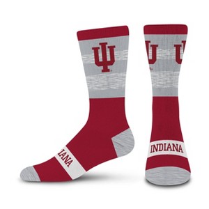 NCAA Indiana Hoosiers Mixer Crew Socks: Cushioned Heel & Toe, Knit, Adult Large - 1 of 3