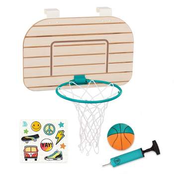 B. sports Over-the-Door Basketball Hoop - Wooden Basketball Set