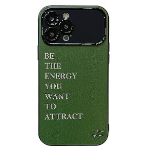 HTUTWOO iPhone 17 Series Phone Case, Niche Dark Green English Be The Energy You Want To Attract Protective Shell, for iPhone 17, Pro, Pro Max, Air - 1 of 4