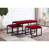 Tufted Metal Bench with 2 Seating Red - Ore International - 3 of 4