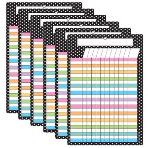 Ashley Productions® Smart Poly Chart, 13" x 19", B&W Polka Dots Incentive, w/Grommet, Pack of 6 - 1 of 2