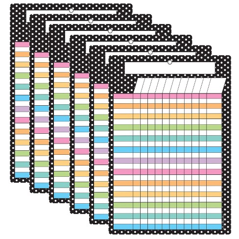 Ashley Productions® Smart Poly Chart, 13" x 19", B&W Polka Dots Incentive, w/Grommet, Pack of 6 - image 1 of 2