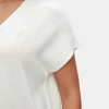 Knit & Lounge Women’s Button Front Cap Sleeve Sweater Top Relaxed Fit V-Neckline Lightweight Knit - 4 of 4