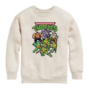 Boys' - Teenage Mutant Ninja Turtles - Pixel Gaming Group Graphic Long Sleeve Fleece Sweatshirt - 1 of 4