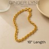 Oval Link Toggle Necklace for Women Heavy Weight 14KT Gold Plated Stainless Steel 18"Ginger Lyne Collection - 2 of 4
