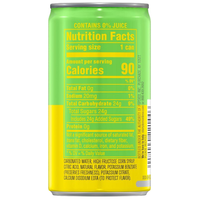 Starry Lemon Lime Soda  - 10pk/7.5 fl oz Mini Cans, 6 of 9