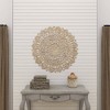 Olivia & May Wood Floral Handmade Intricately Carved Mandala Wall Decor White: Mixed Media, Framed Abstract Art, Modern Style - 2 of 4