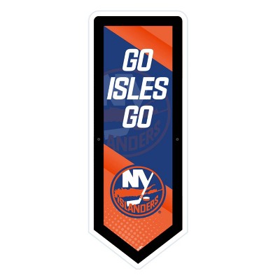 Evergreen Ultra-Thin Glazelight LED Wall Decor, Pennant, New York Islanders- 9 x 23 Inches Made In USA