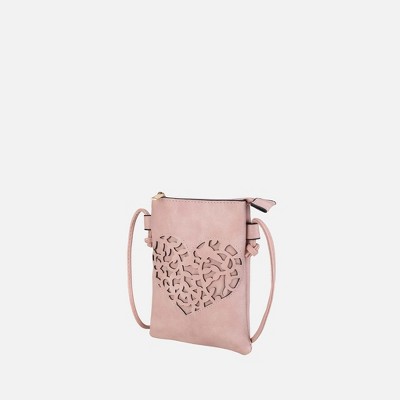 MKF Collection Heartly Women's Crossbody Bag by Mia K - Pink