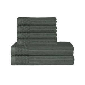 Modern Ribbed Cotton  Assorted Towel Set by Blue Nile Mills - 1 of 4