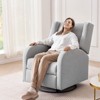 VEVOR Electronic Power Recliner and Swivel Glider, 250 lbs Weight Capacity Swivel Glider Recliner Chair with USB Port, Polyester Surface, Light Gray - 2 of 4