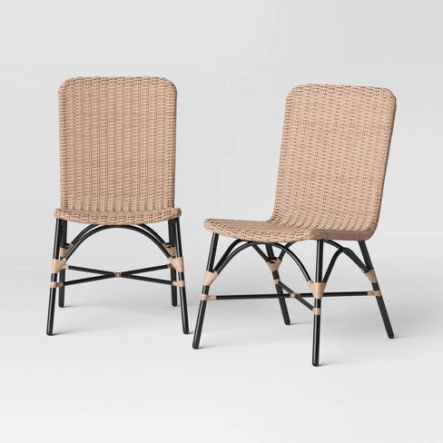 Popperton 2pk Patio Dining Chairs, Outdoor Furniture - Black - Threshold™ designed with Studio McGee - image 1 of 4