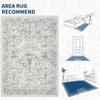 2x6FT Modern Washable Area Rug for Living Room, Floral Printed Floor Rug with Non Slip Backing, Low Pile Stain Resistant Carpet for Dorm Office - 3 of 4