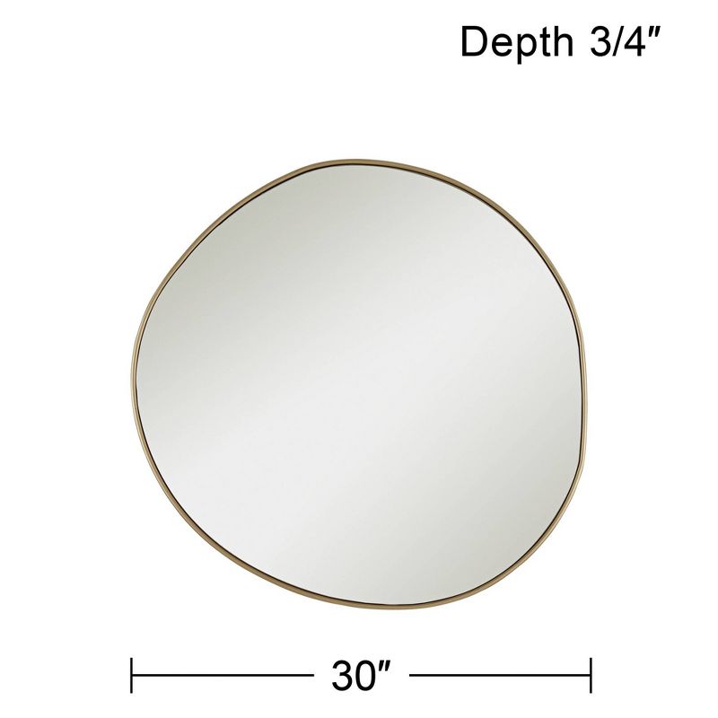 Possini Euro Design Rorschach Uneven Round Vanity Wall Mirror Modern Champagne Frame 30" Wide for Bathroom Bedroom Living Room Office Entryway House, 4 of 10