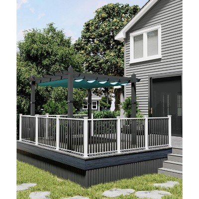 Outdoor Pergola Metal Gazebo with Retractable Canopy