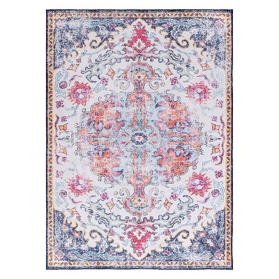 World Rug Gallery Distressed Bohemian  Machine Washable Area Rug