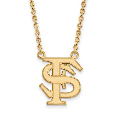 Black Bow Jewelry 10k Yellow Gold Florida State Seminoles NCAA Necklace 18 Inch