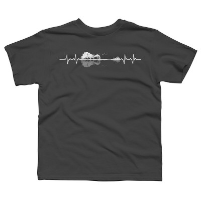 Boy's Design By Humans Nature Guitar Heart Beat By Maryedenoa T-Shirt