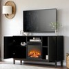 SAINTCY 58 inch Fireplace TV Stand with Unique Z-Shaped Door, Mid Century Modern TV Stand with 18" Electric Fireplace Insert, Fireplace TV Cabinet - 4 of 4