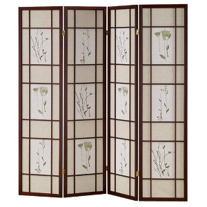 4 Panel Shoji Screen Cherry - Ore International - 1 of 3