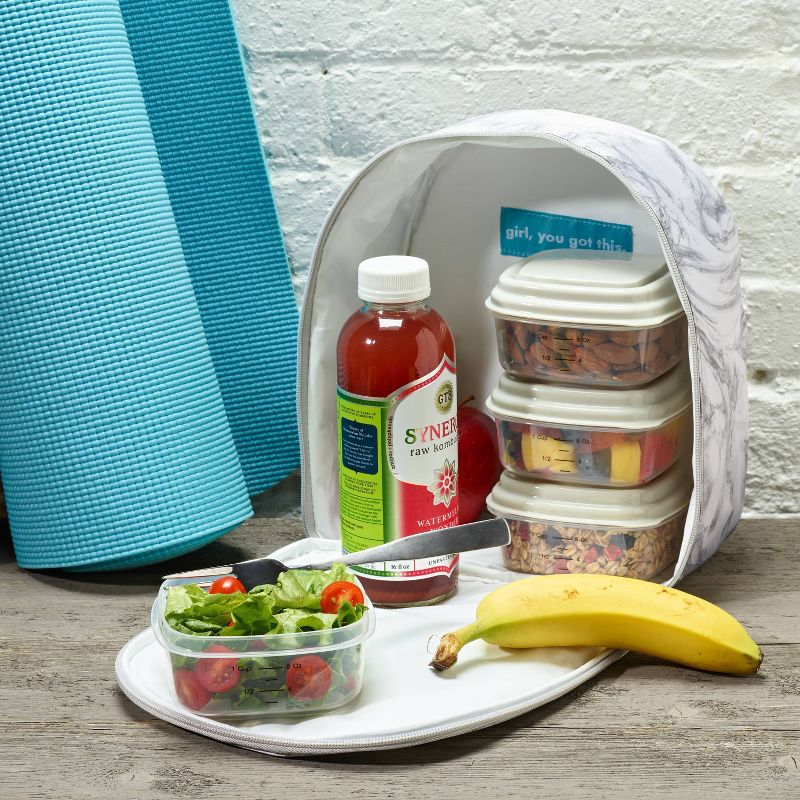 Fit &#38; Fresh Athleisure Carli Lunch Kit Set -  Marble, 4 of 13