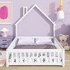 1Pc House Floor Bed , Solid Pine Wood Frame ,Fence Guardrails for Kids' Safety and Fun Bedroom Play Space - Baofuwish - 3 of 4