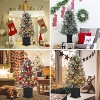 3ft Artificial Christmas Tree w/ Warm White Led Lights, Pre-Lit Christmas Tree w/Snowflakes and Red Berries, Christmas Tree with Base - 3 of 4