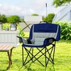 Outsunny Camping Chair for Adults, Portable Folding Camping Chair w/ Side Pockets, Cup Holders, Carry Bag for Backyard, Fishing & Sports - 3 of 4