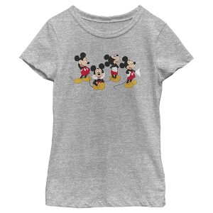 Girl's Disney Mickey Mouse Cute Poses T-Shirt - 1 of 4