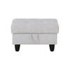DOMETOUR Light Gray Fluffy Fabric Storage Ottoman for Living Room or Bedroom - 4 of 4