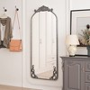 VYNXARIA Full Length Mirrors 58"x24" Arched Antique Silver Ornate Design for Bedroom Living Room - 3 of 4