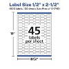 Avery Matte White Barbell Labels with Sure Feed, 1/2" x 2-1/2" - 4 of 4