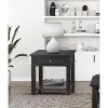 Vynxaria Living Room Nightstand/End Table - Charcoal Finish,Dovetail Drawer & Shelf, Elm Veneer, Classic Wooden Furniture - 3 of 4