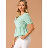INSPIRE CHIC Women's Casual Lightweight Loose Short Sleeve Peplum Top Shirts - 4 of 4