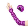 INSPIRE CHIC Women's Finger Loop Shiny Metallic Gloves 1 Pair - 3 of 4