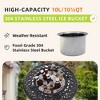 DOMETOUR 21" Side Table With Removable Ice Bucket- Rustproof Cast Aluminum Frame, Food-Grade 304 Stainless Steel Bucket for Patio Balcony and Poolside - 4 of 4
