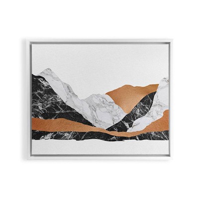 Orara Studio Marble Landscape Framed Art Canvas White - Deny Designs