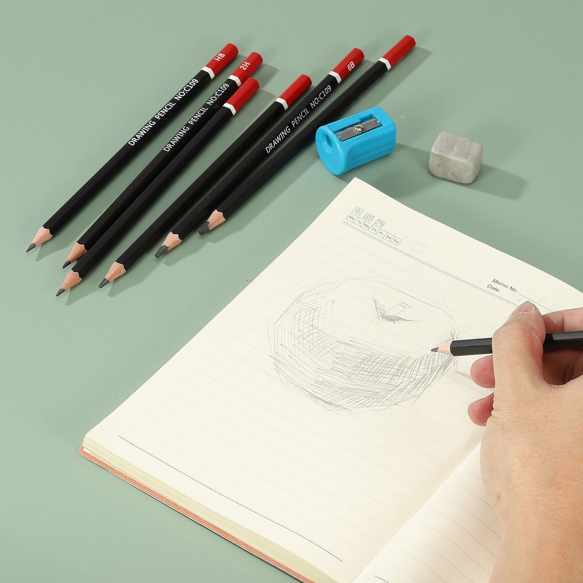 Unique Bargains Hexagonal Pre-sharpened Wood Break-proof Drawing Pencils 24 Pcs - thumbnail 5