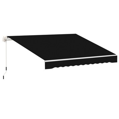 Vynxaria Elegant Manual Canopy: 8' x 7' Retractable Sun Shade in Classic Black