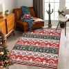 5x7 Christmas Floor Mat, Washable Low Pile Non-Shedding Retro Soft Rug for Bedroom Living Room, Red & Green - 3 of 4