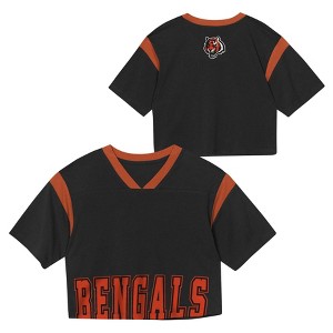 NFL Cincinnati Bengals Women's Short Sleeve Fashion Crop Jersey - 1 of 3