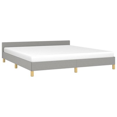 vidaXL Modern Fabric Double Bed Frame with a California King Mattress Support, Light Gray