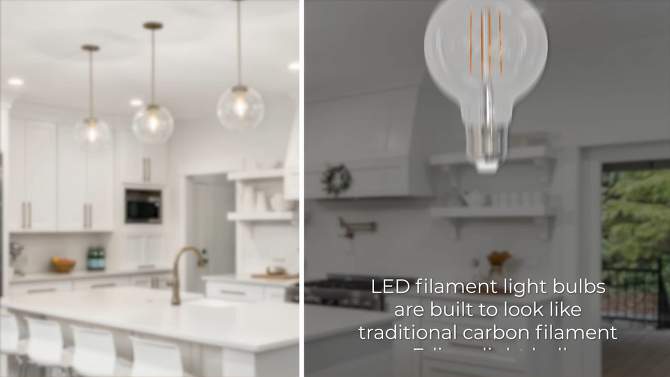 Bulbrite 4pk 5W LED Filament Light Bulbs Clear, 2 of 9, play video
