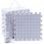 Juvale Extra Thick Blocking Mats for Knitting & Crochet 9 Pack with 200 T Pins and Storage Bag, 12.5 In