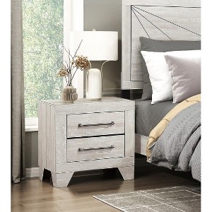 HDZNVF Contemporary Gray Oak Finish Nightstand - 1 of 4