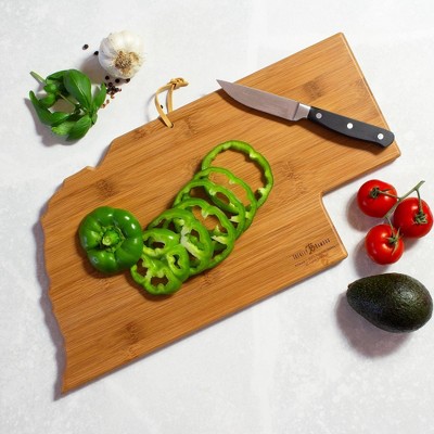 Nebraska State Shaped Multicolored Bamboo Cutting Board with Artwork