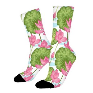 Dsane Floral Watercolor Ornamental Foliage Women Printed Crew Socks Funny Funky Socks Soft Polyester Novelty Gifts for Artists Men - 1 of 4