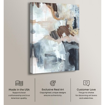 Elegant Abstract Boho Canvas Wall Art in Neutral Tones, 16" x 24"