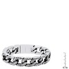 Steeltime Men's heavy oxydized stainless steel accented cuban link chain bracelet - 3 of 4