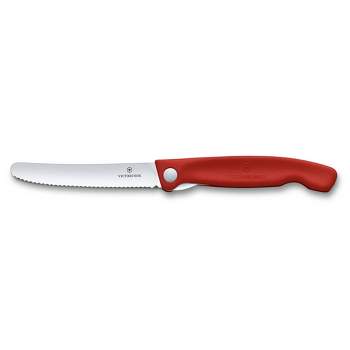 Victorinox Swiss Classic 4.3 Inch Foldable Paring Knife Wavy Edge Red